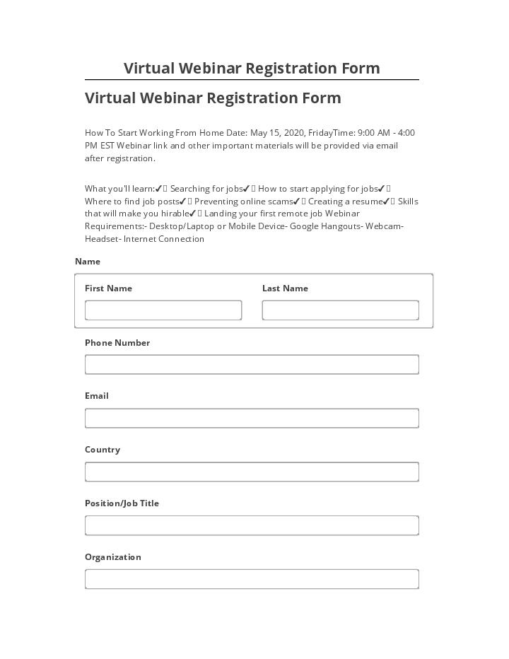 Pre-fill Virtual Webinar Registration Form from Salesforce