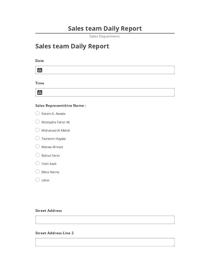 Update Sales team Daily Report from Salesforce