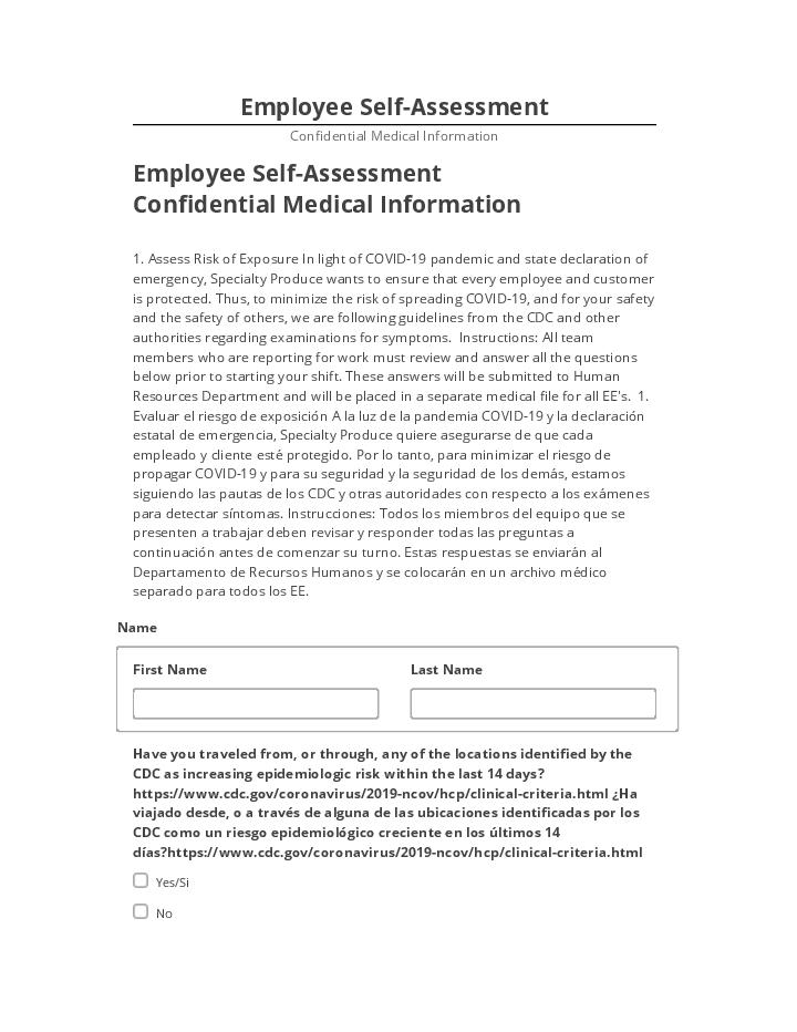 Arrange Employee Self-Assessment