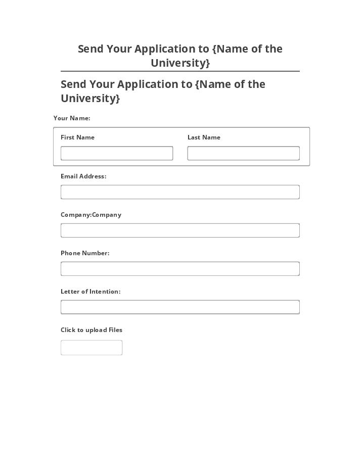 Extract Send Your Application to {Name of the University}