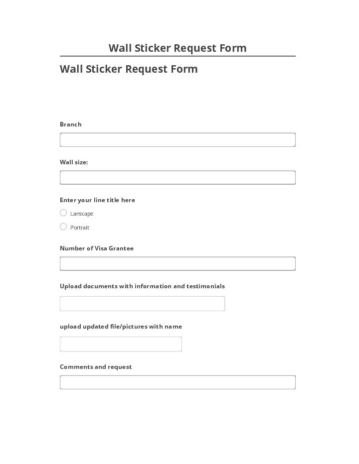 Export Wall Sticker Request Form