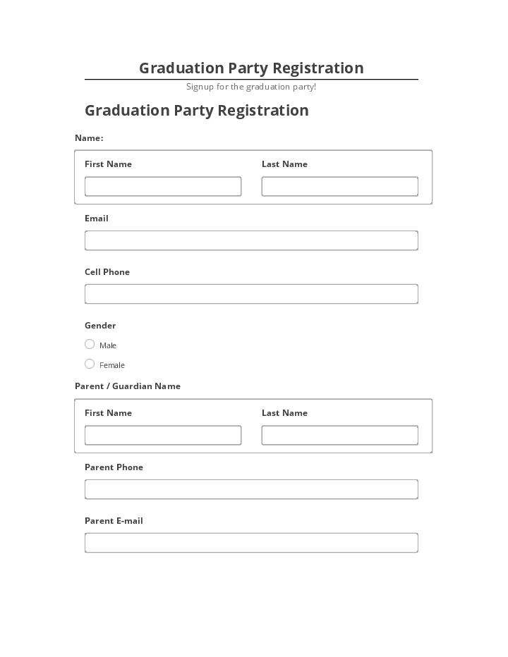 Arrange Graduation Party Registration
