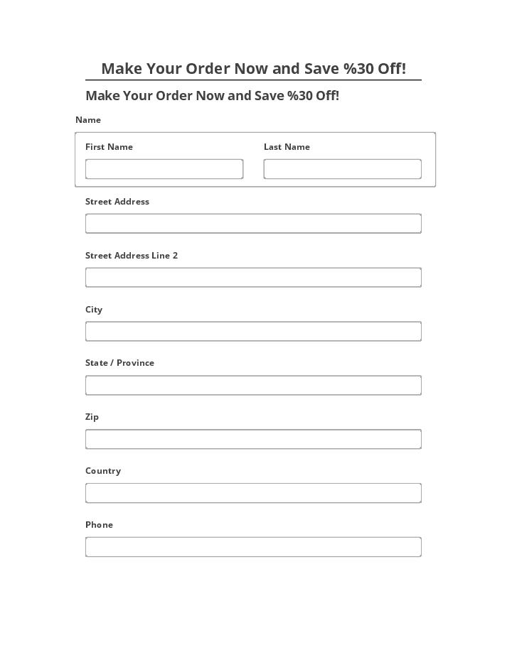 Arrange Make Your Order Now and Save %30 Off! in Netsuite