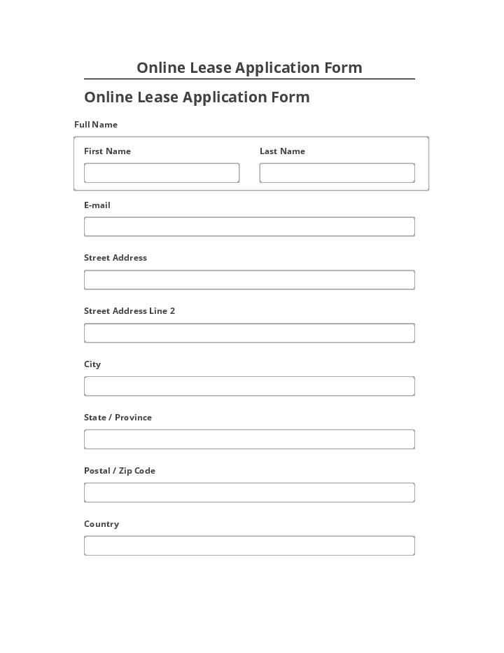 Arrange Online Lease Application Form