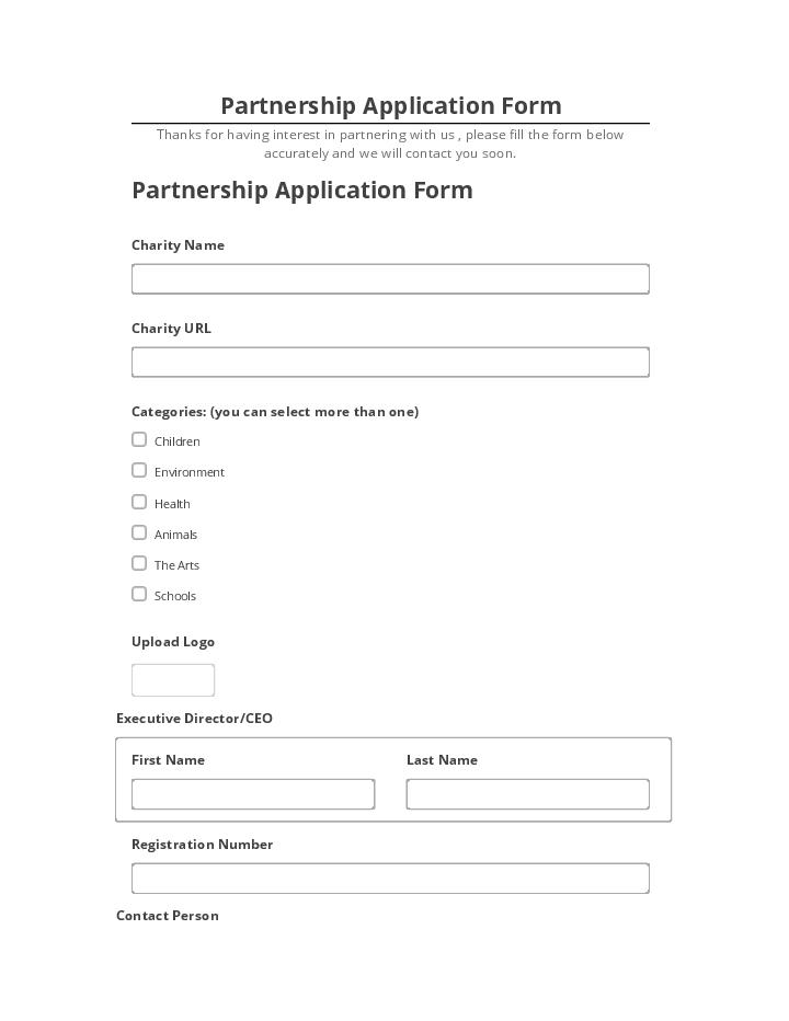 Pre-fill Partnership Application Form