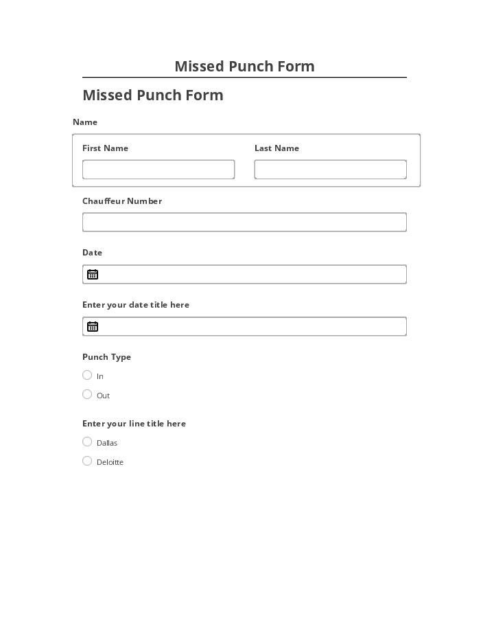Update Missed Punch Form