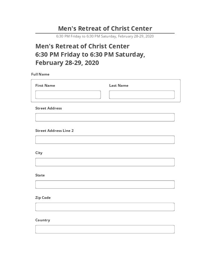 Extract Men's Retreat of Christ Center from Salesforce