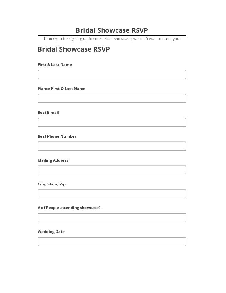 Export Bridal Showcase RSVP to Netsuite