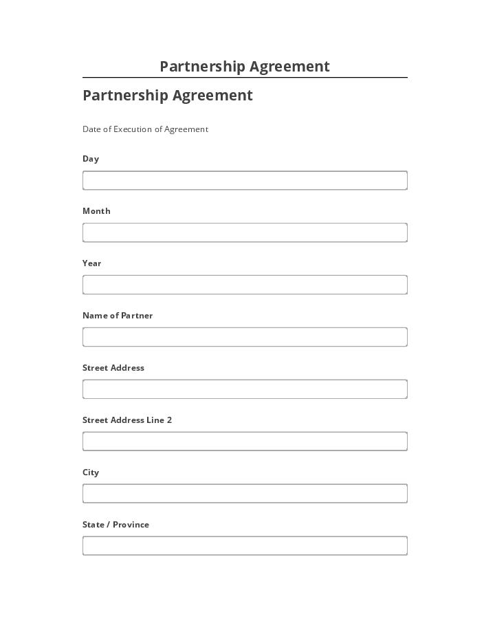 Pre-fill Partnership Agreement from Netsuite