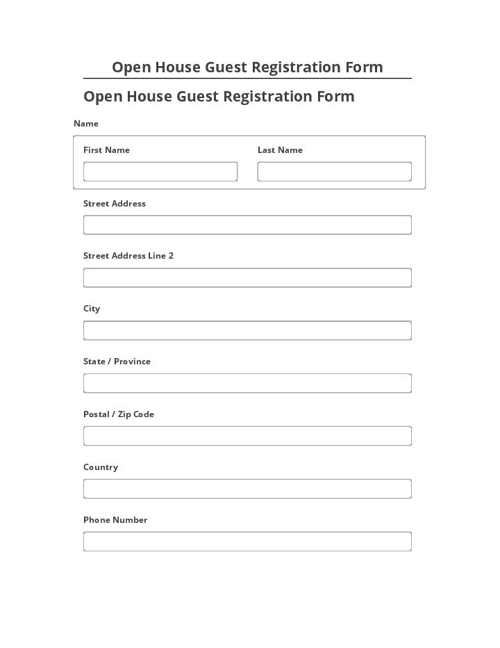 Arrange Open House Guest Registration Form in Salesforce