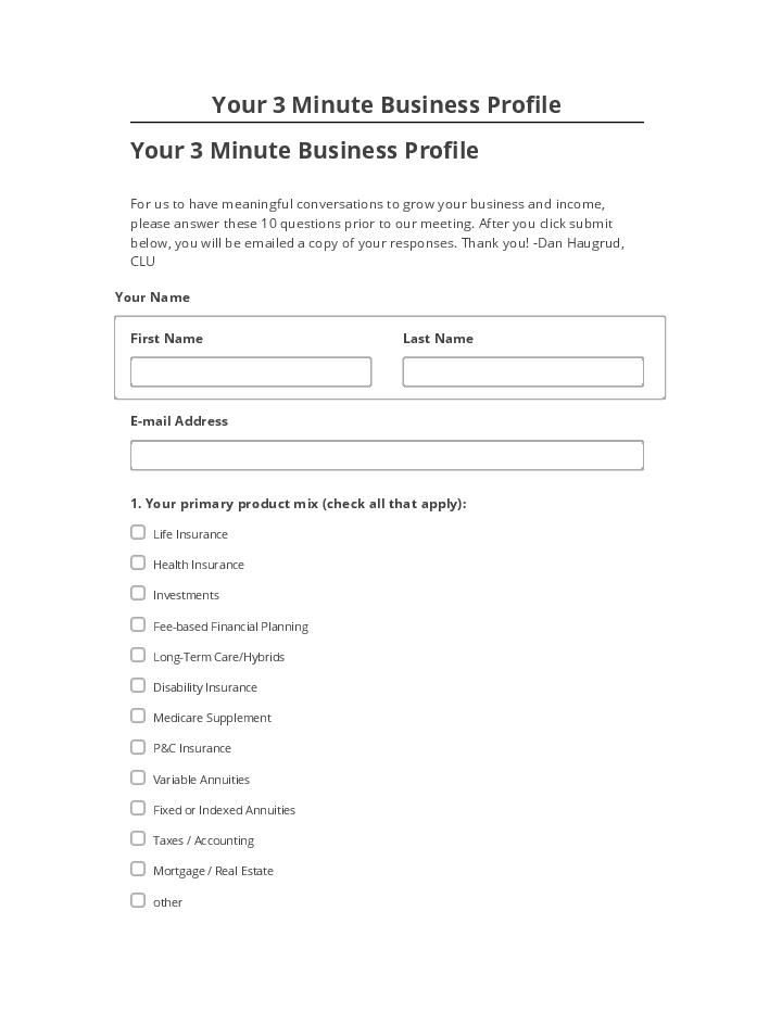 Arrange Your 3 Minute Business Profile in Salesforce