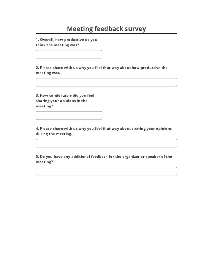 Arrange Meeting feedback survey
