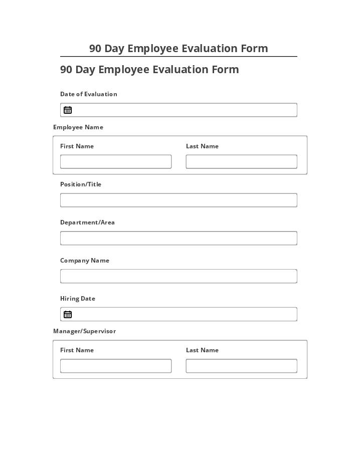 Extract 90 Day Employee Evaluation Form from Microsoft Dynamics