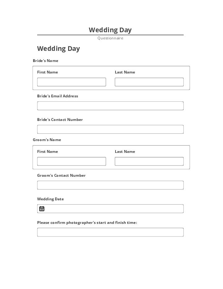 Arrange Wedding Day in Salesforce