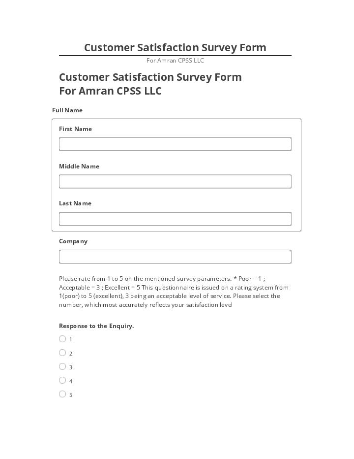 Pre-fill Customer Satisfaction Survey Form