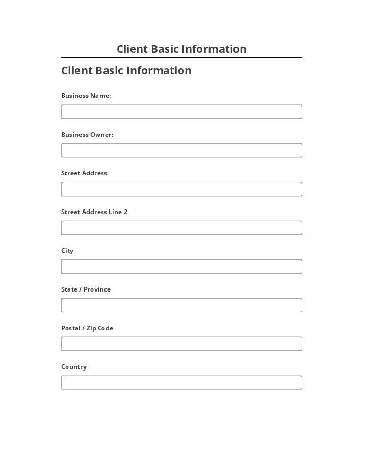 Incorporate Client Basic Information in Netsuite