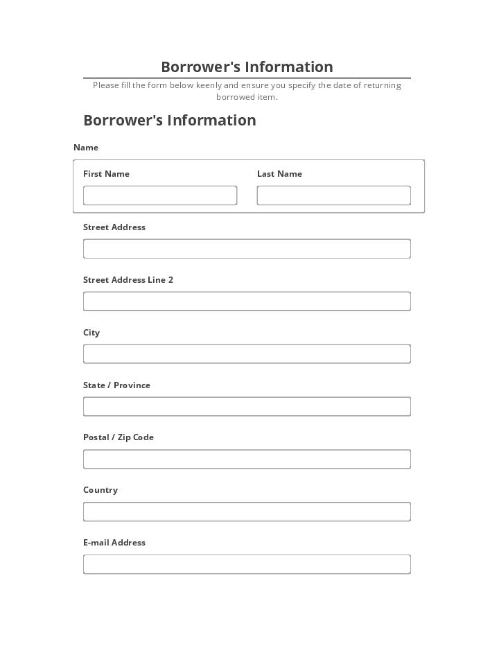 Arrange Borrower's Information