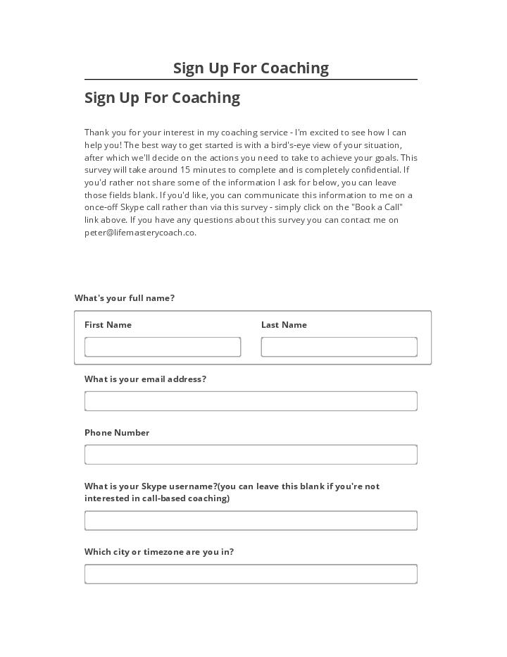 Manage Sign Up For Coaching in Netsuite