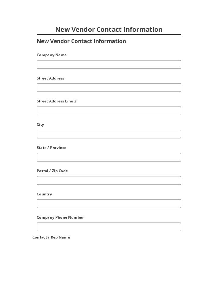 Arrange New Vendor Contact Information in Netsuite