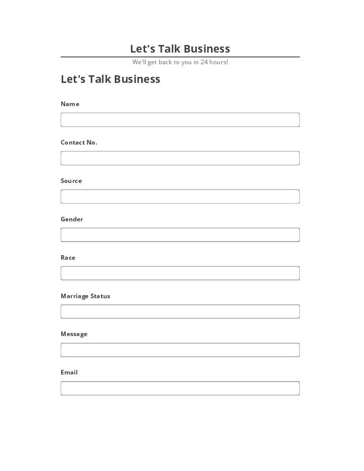Incorporate Let's Talk Business in Salesforce