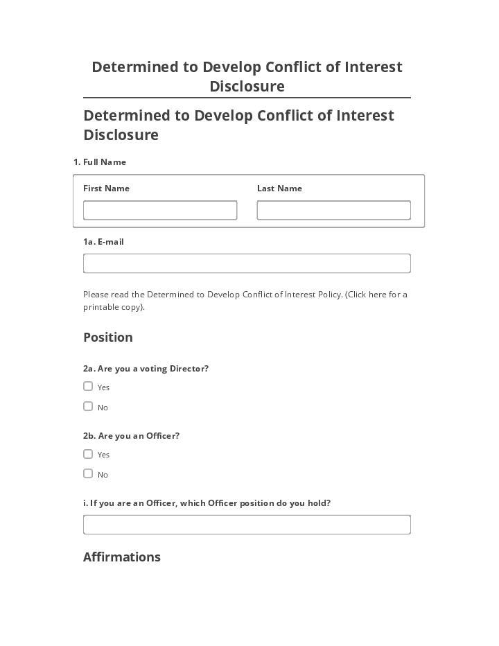 Synchronize Determined to Develop Conflict of Interest Disclosure with Salesforce
