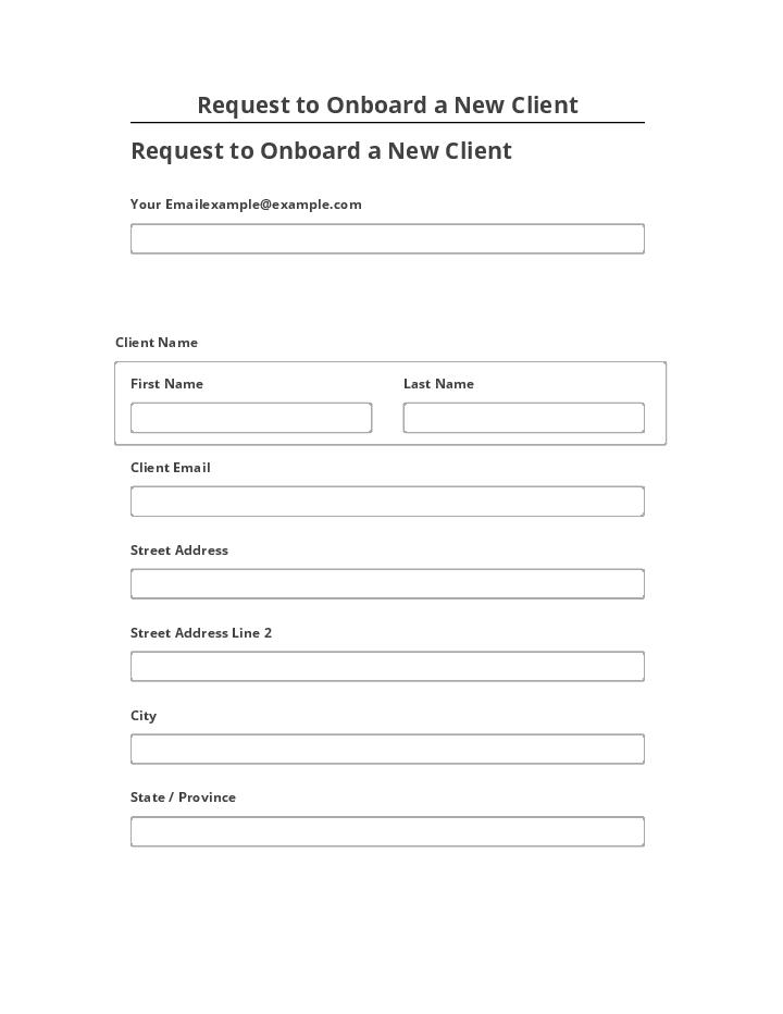 Pre-fill Request to Onboard a New Client from Microsoft Dynamics