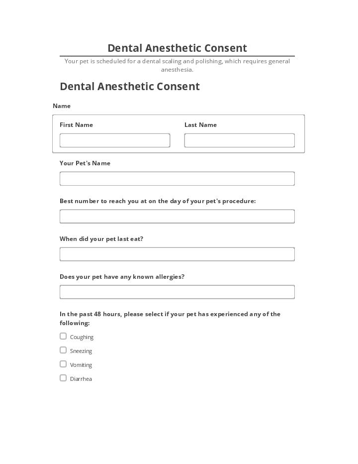Arrange Dental Anesthetic Consent