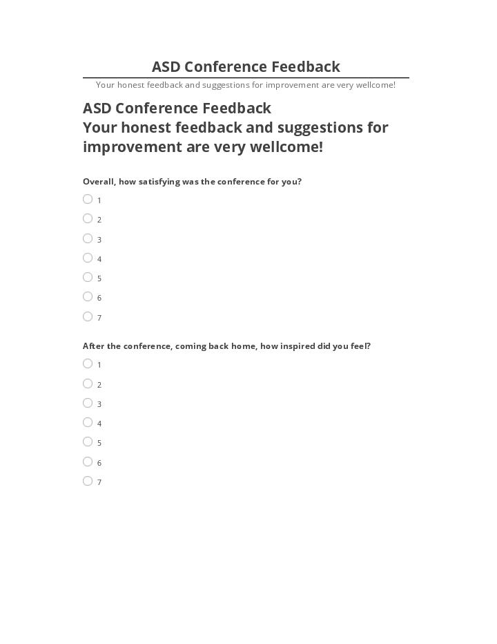 Manage ASD Conference Feedback in Salesforce