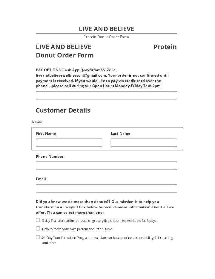 Export LIVE AND BELIEVE to Microsoft Dynamics