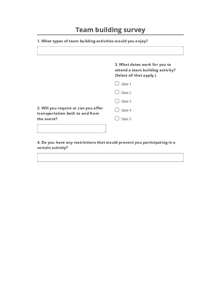Incorporate Team building survey in Salesforce