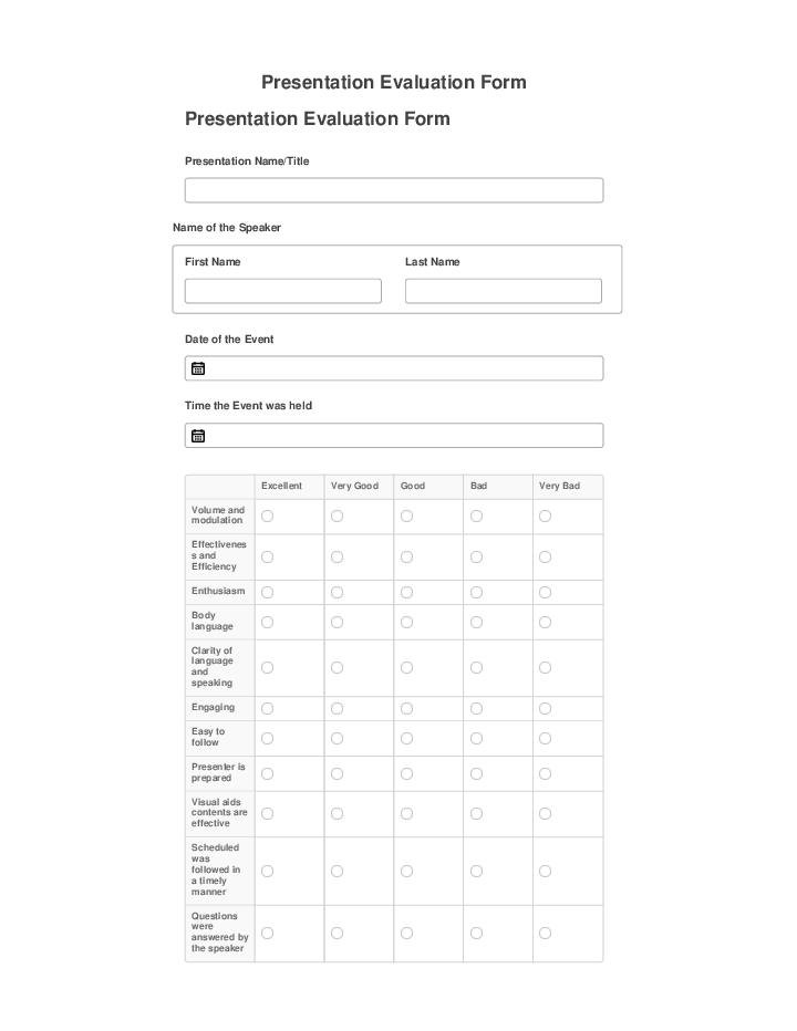Archive Presentation Evaluation Form to Salesforce
