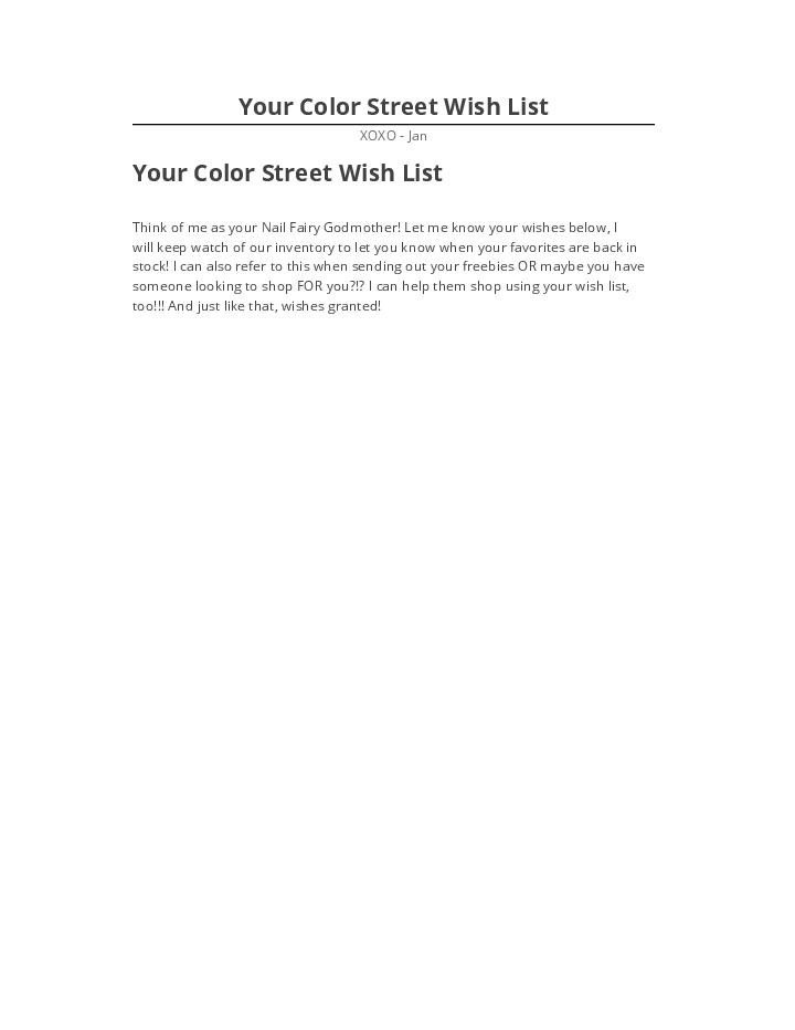 Extract Your Color Street Wish List