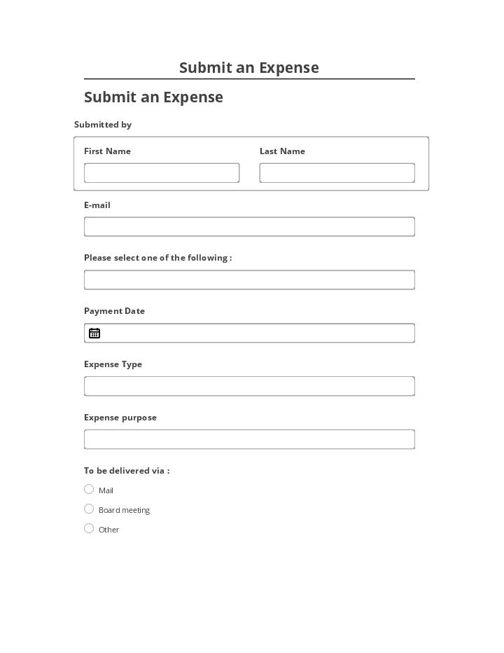 Arrange Submit an Expense in Netsuite