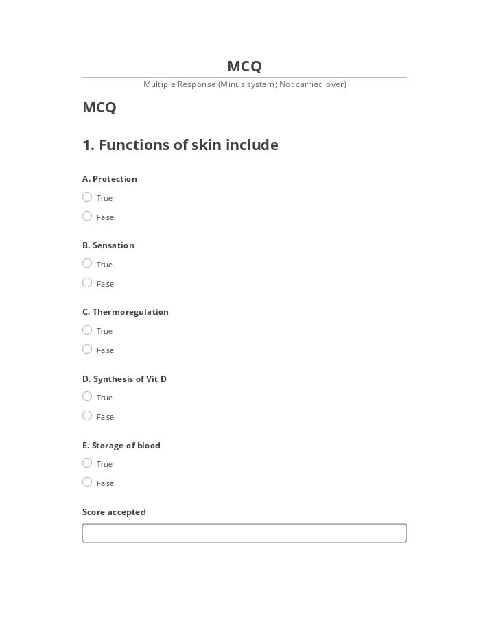 Pre-fill MCQ from Netsuite