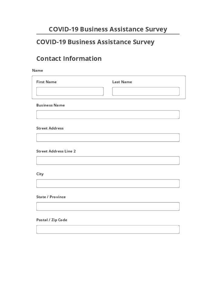 Synchronize COVID-19 Business Assistance Survey with Salesforce