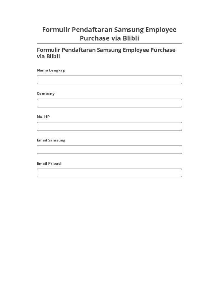 Synchronize Formulir Pendaftaran Samsung Employee Purchase via Blibli with Netsuite