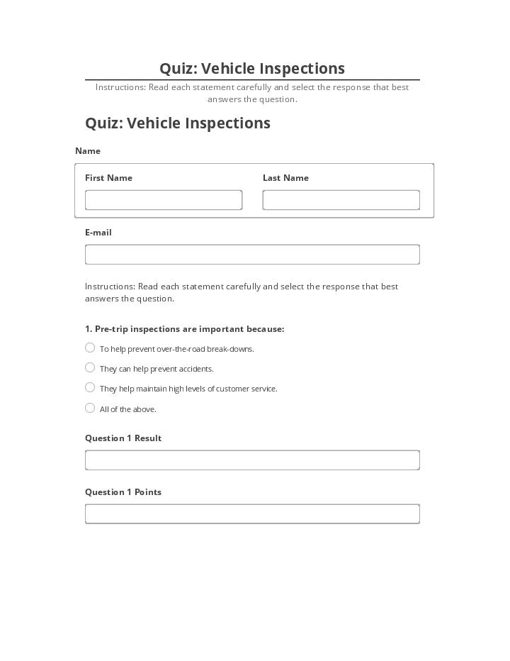 Update Quiz: Vehicle Inspections from Salesforce