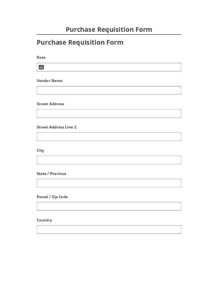 Arrange Purchase Requisition Form
