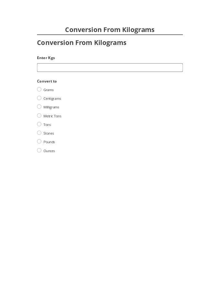 Extract Conversion From Kilograms from Microsoft Dynamics