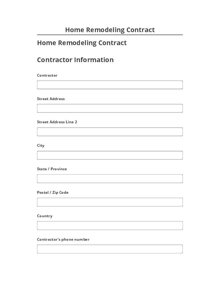 Manage Home Remodeling Contract