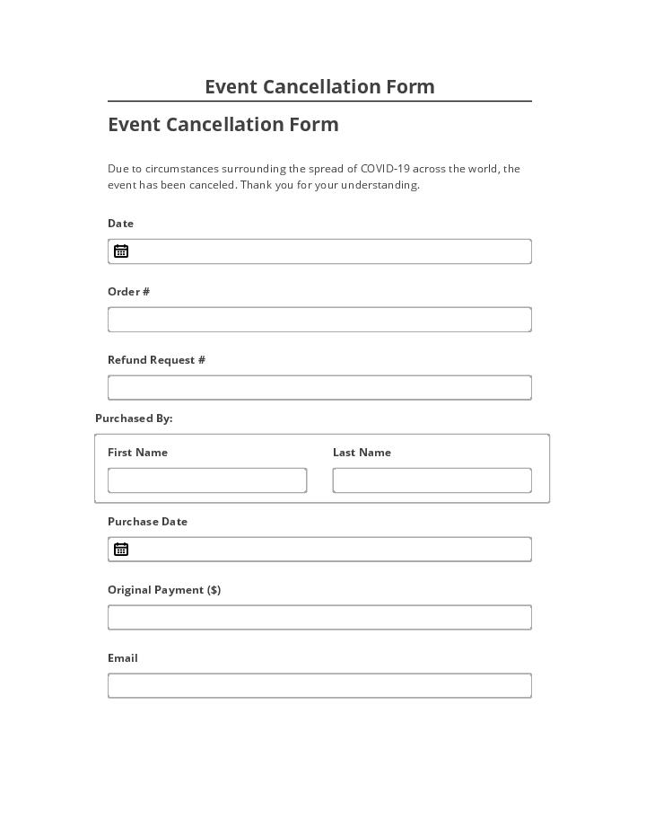Pre-fill Event Cancellation Form from Microsoft Dynamics