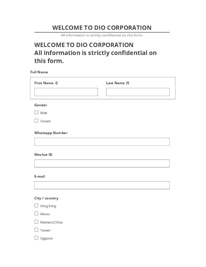 Extract WELCOME TO DIO CORPORATION from Microsoft Dynamics