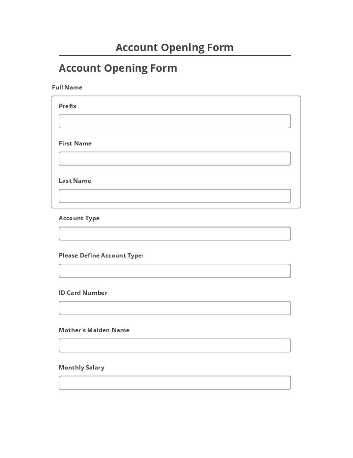 Extract Account Opening Form