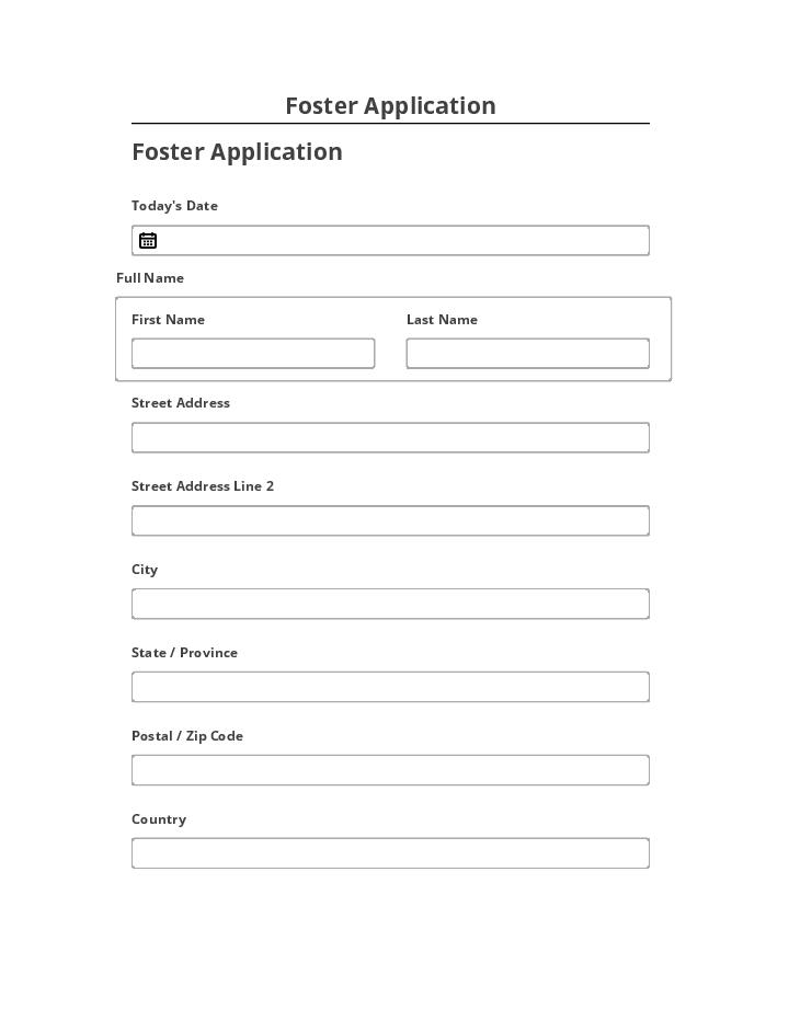 Export Foster Application to Salesforce