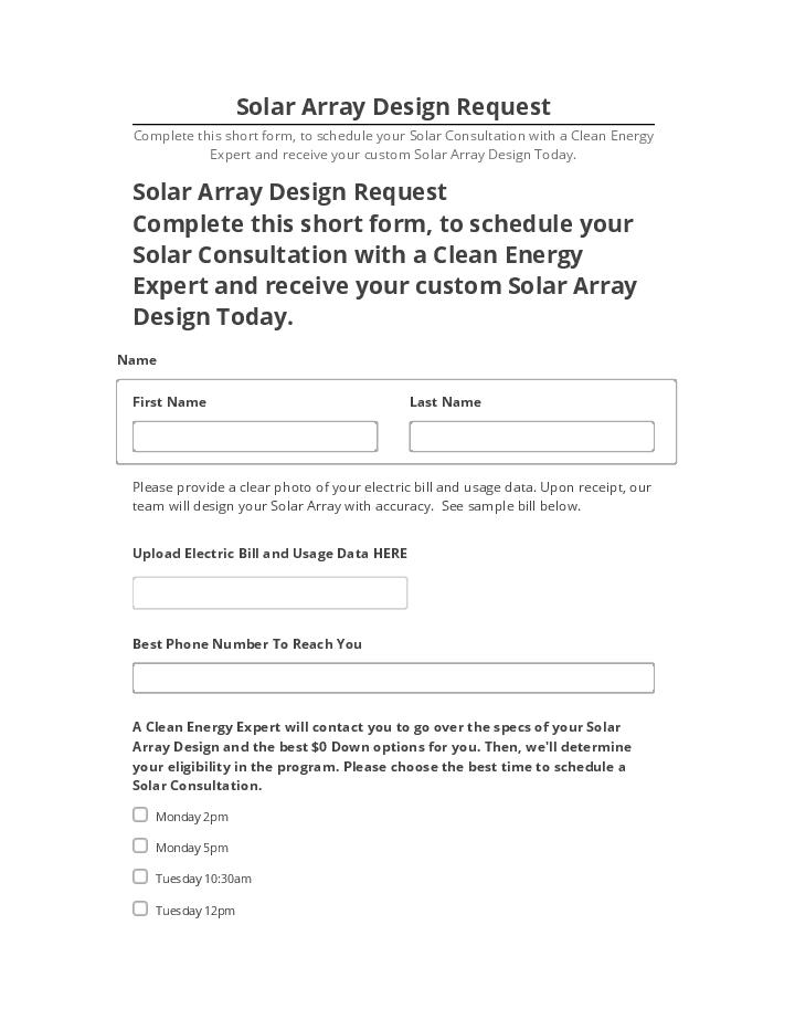 Integrate Solar Array Design Request