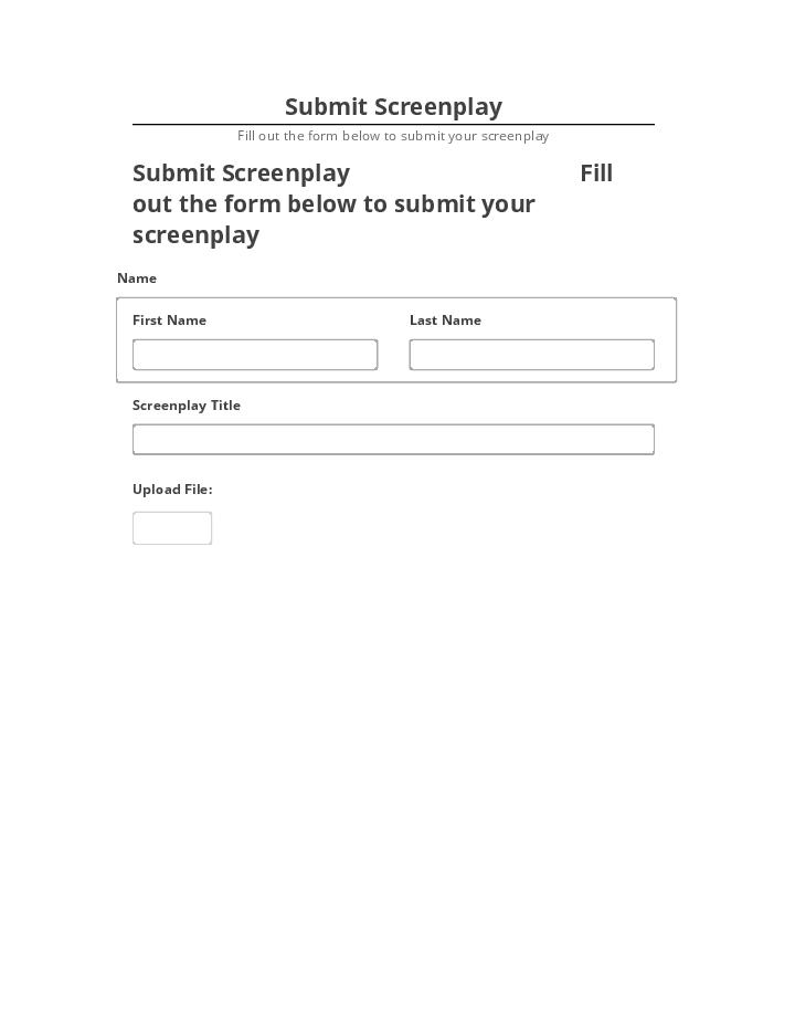 Arrange Submit Screenplay