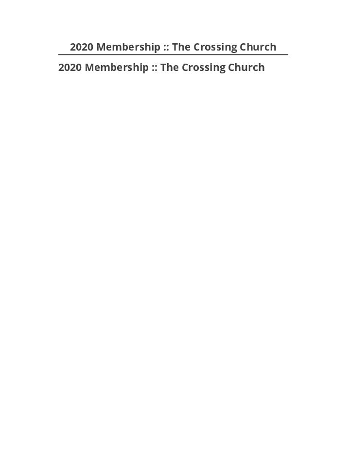 Incorporate 2020 Membership :: The Crossing Church