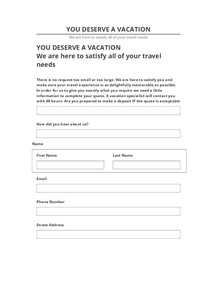 Manage YOU DESERVE A VACATION in Netsuite