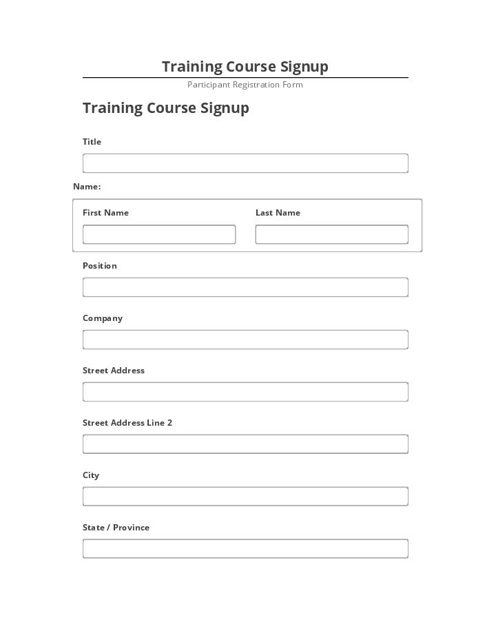 Pre-fill Training Course Signup from Salesforce