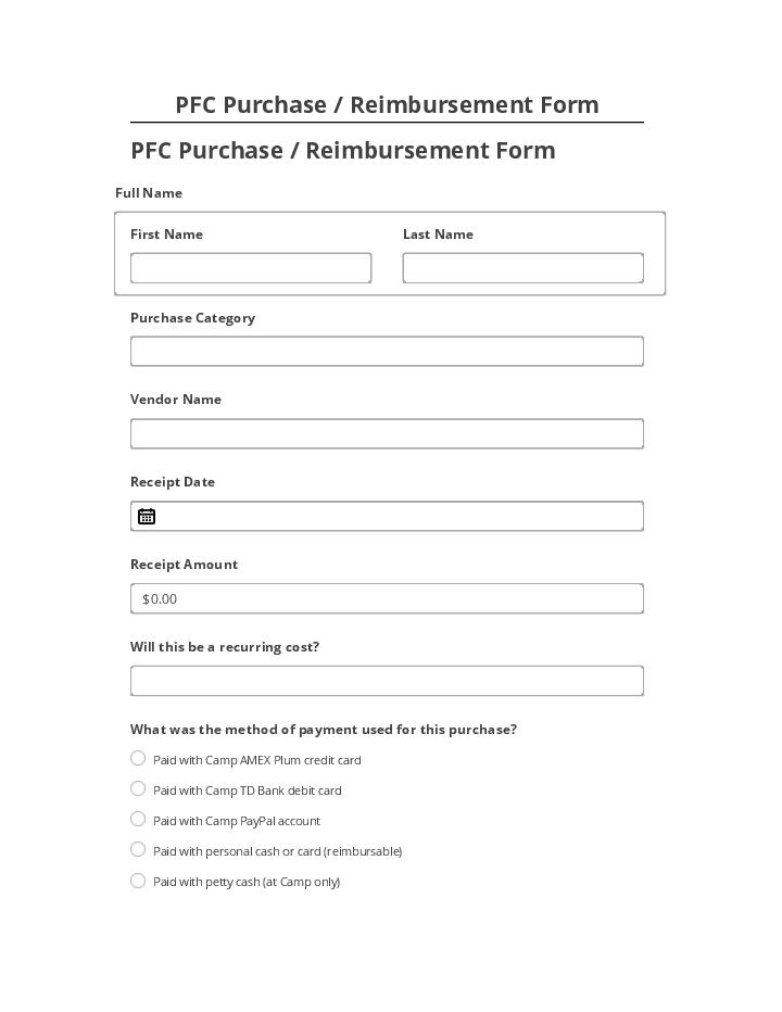 Manage PFC Purchase / Reimbursement Form in Microsoft Dynamics